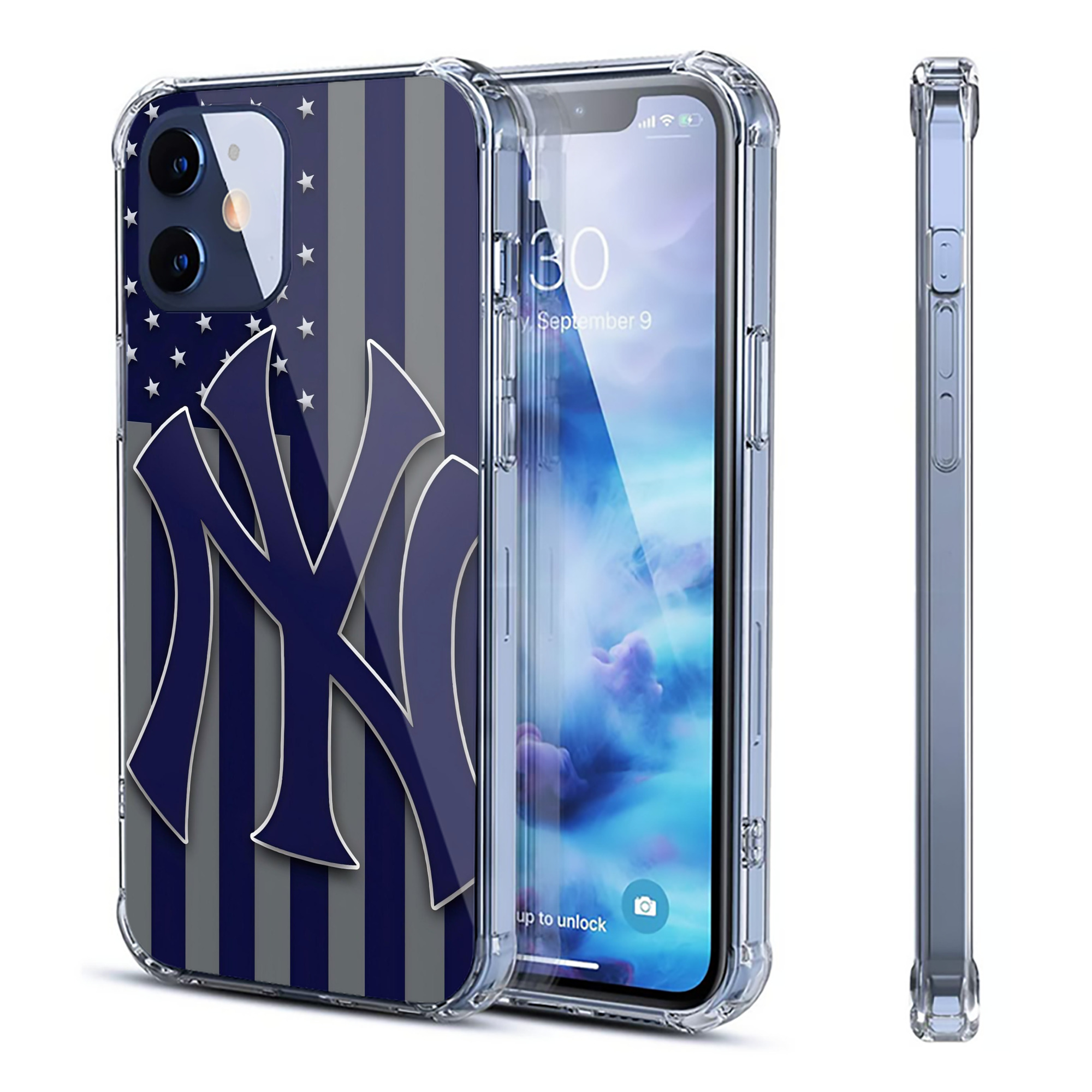 New York Yankees 162 Clear IPhone 12 Case – Soft TPU With UV Print – Enhanced Drop Protection, Precise Fit, Anti-Fingerprint, Customizable Design, Scratch-Resistant, Yellow-Resistant